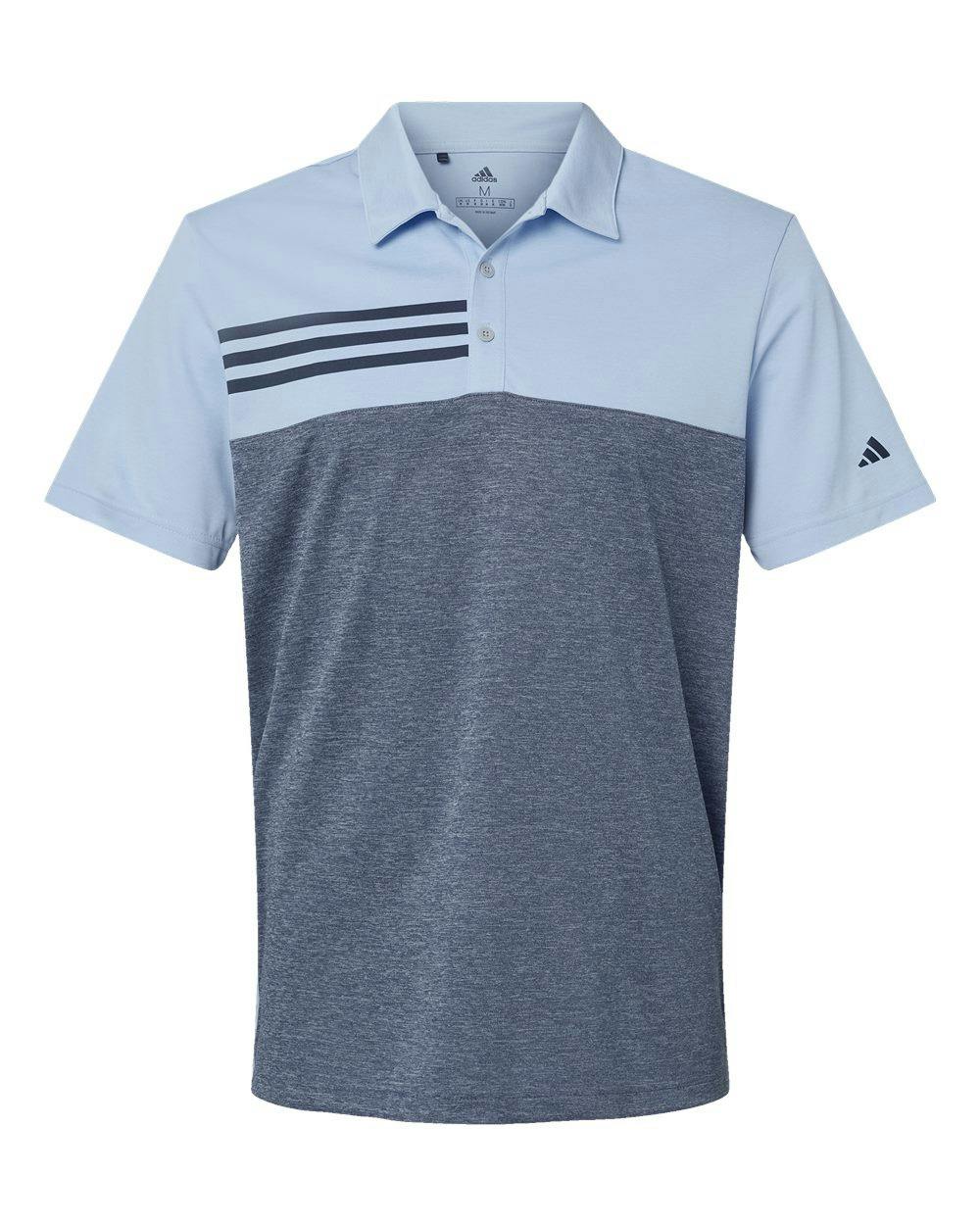 Heathered Colorblocked 3-Stripes Polo [A508]