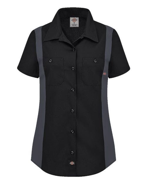 Women's Short Sleeve Industrial Colorblocked Shirt [L24S]