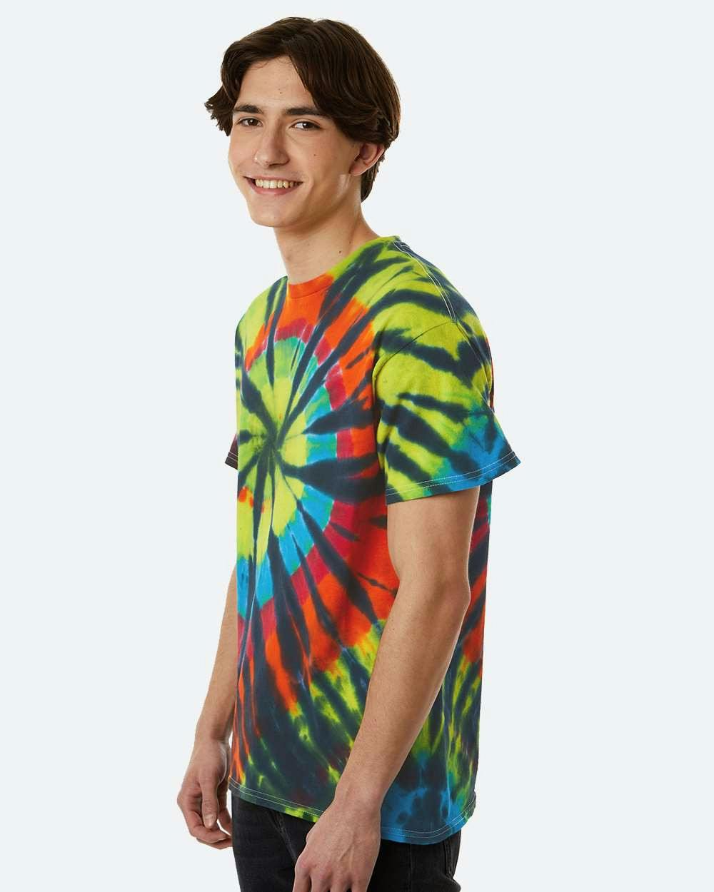 Rainbow Cut-Spiral Tie-Dyed T-Shirt [200TD]