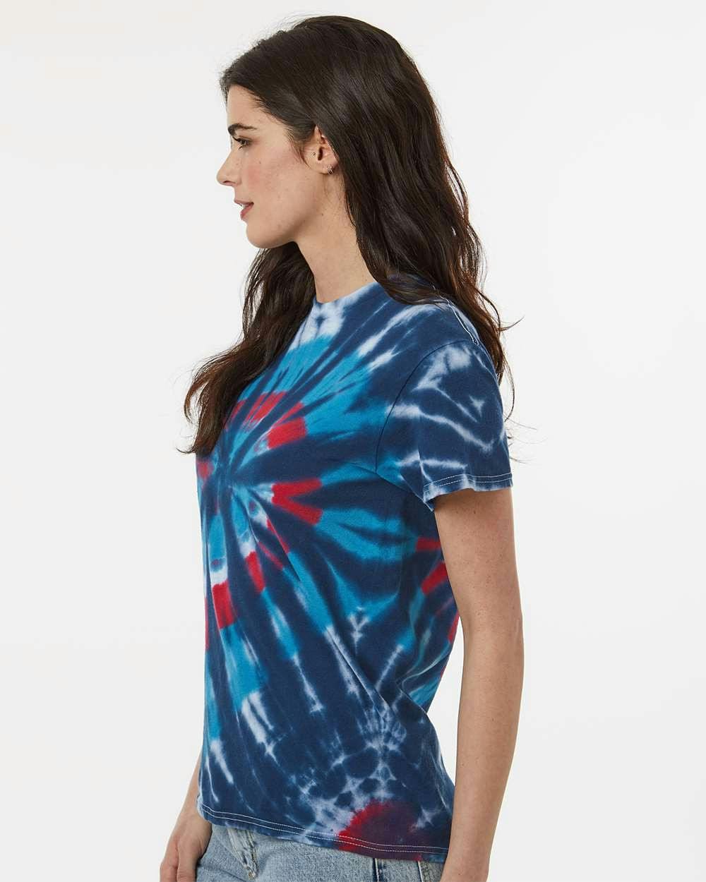 Multi-Color Cut-Spiral Tie-Dyed T-Shirt [200T2]