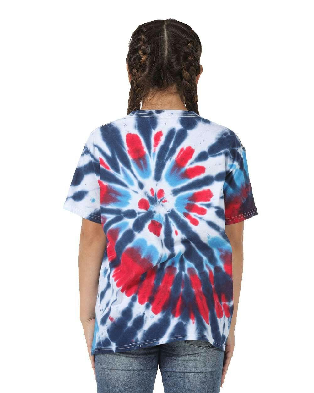 Youth Rainbow Cut-Spiral Tie-Dyed T-Shirt [20BTD]