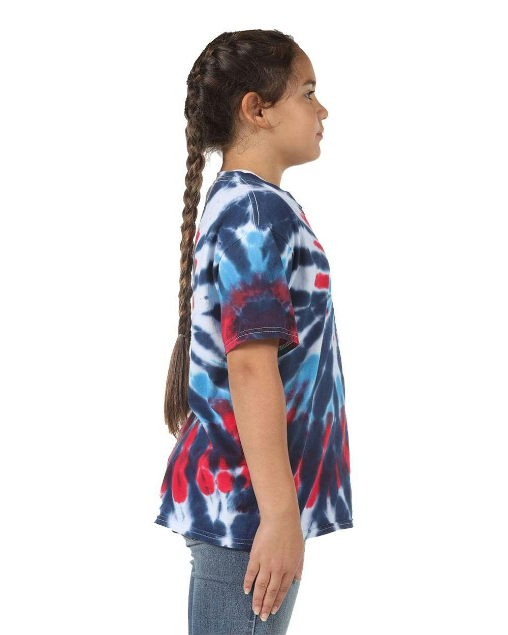 Youth Rainbow Cut-Spiral Tie-Dyed T-Shirt [20BTD]