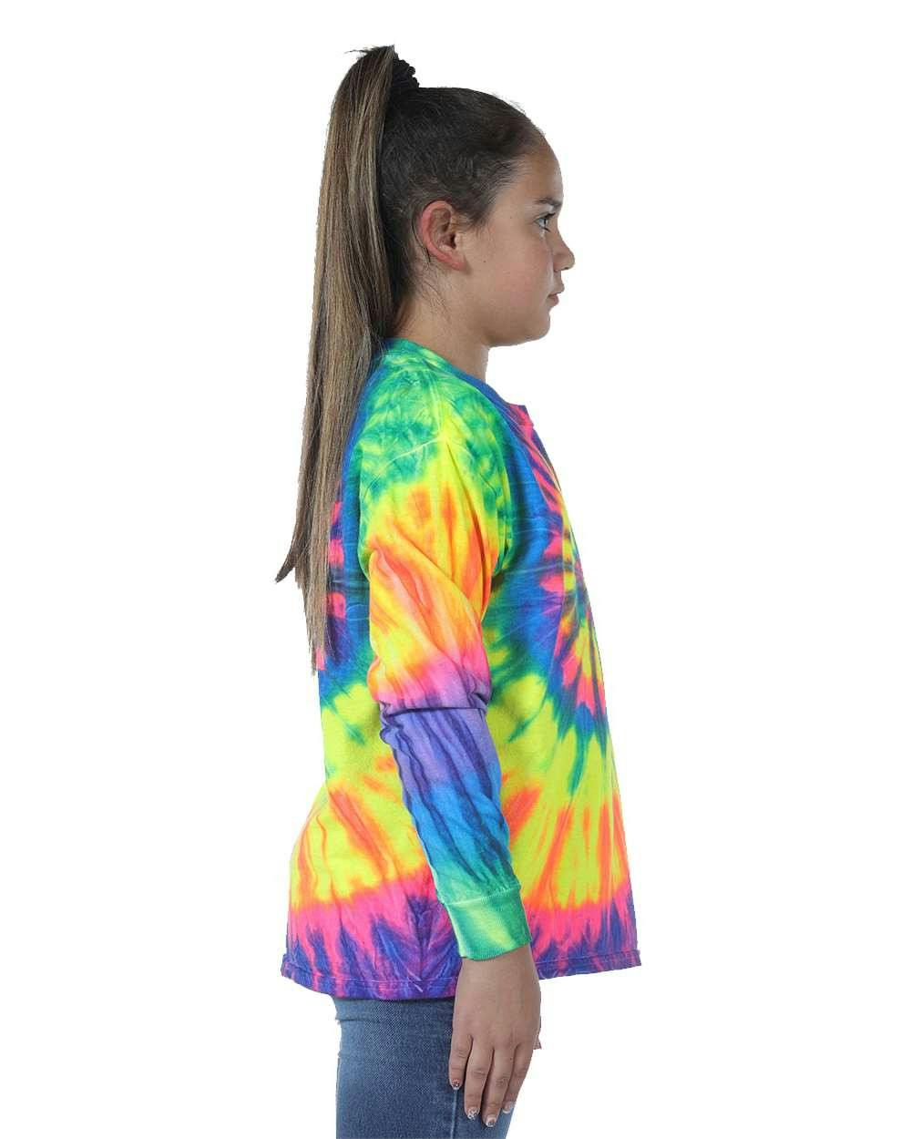 Youth Multi-Color Spiral Tie-Dyed Long Sleeve [24BMS]