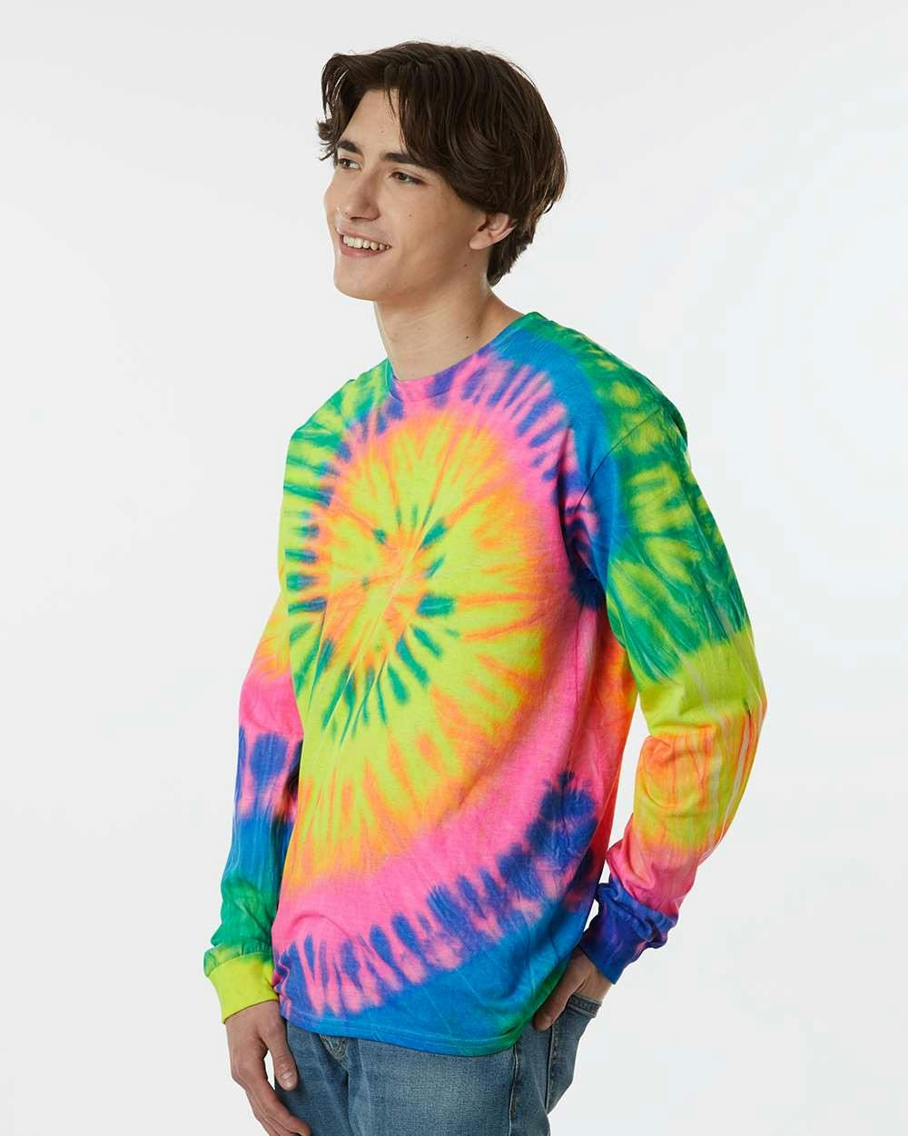 Multi-Color Spiral Tie-Dyed Long Sleeve T-Shirt [240MS]