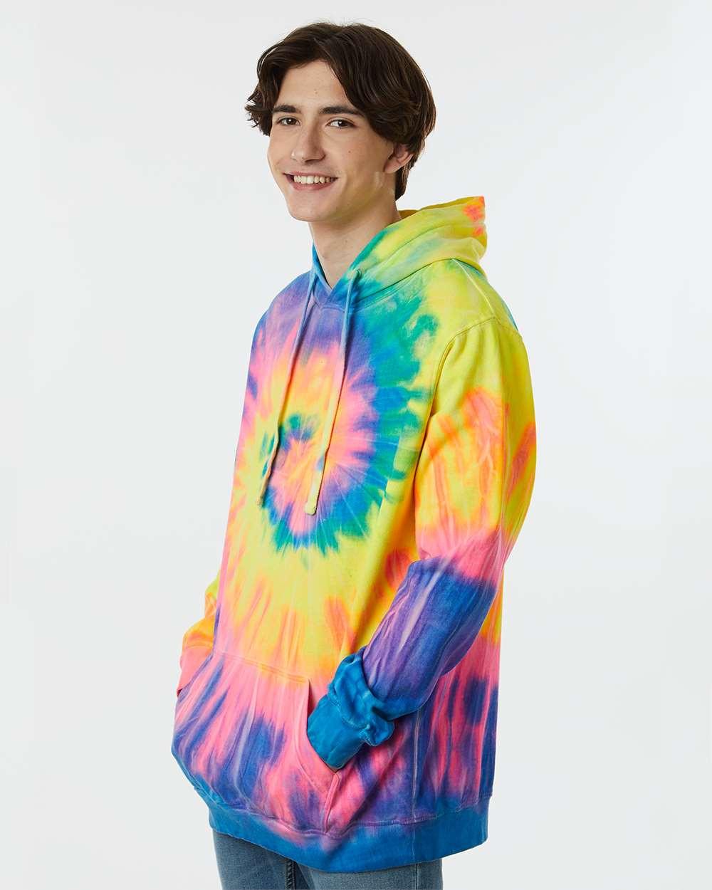 Multi-Color Spiral Tie-Dyed Hooded Sweatshirt [854MS]