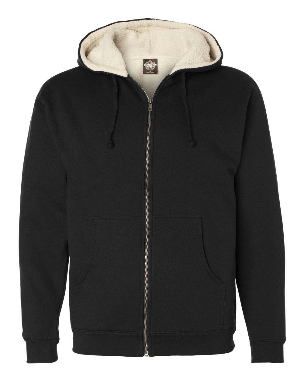 Sherpa-Lined Full-Zip Hooded Sweatshirt [EXP40SHZ]