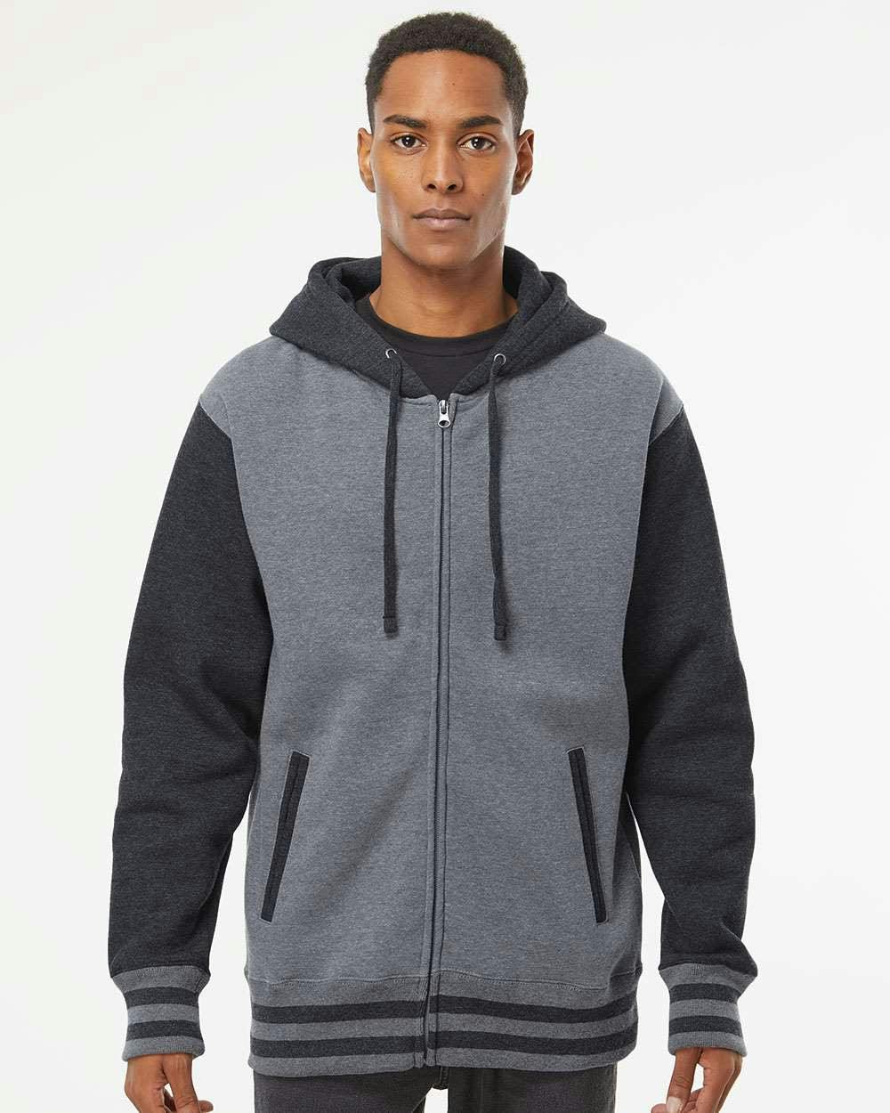 Heavyweight Varsity Full-Zip Hooded Sweatshirt [IND45UVZ]