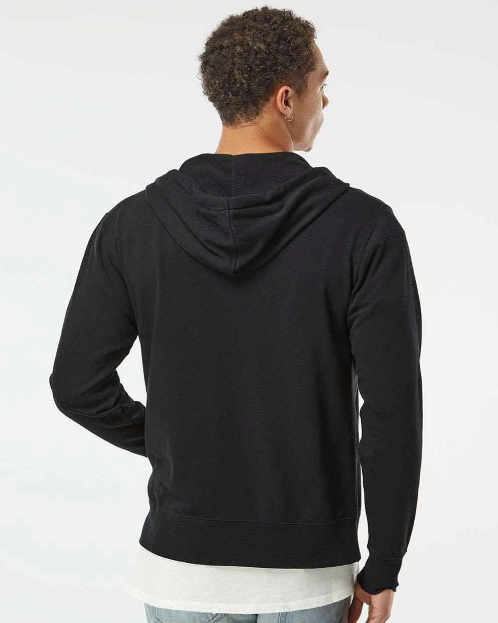 Heathered French Terry Full-Zip Hooded Sweatshirt [PRM90HTZ]