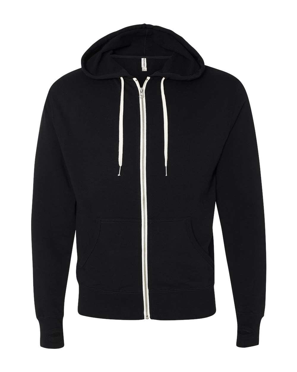 Heathered French Terry Full-Zip Hooded Sweatshirt [PRM90HTZ]