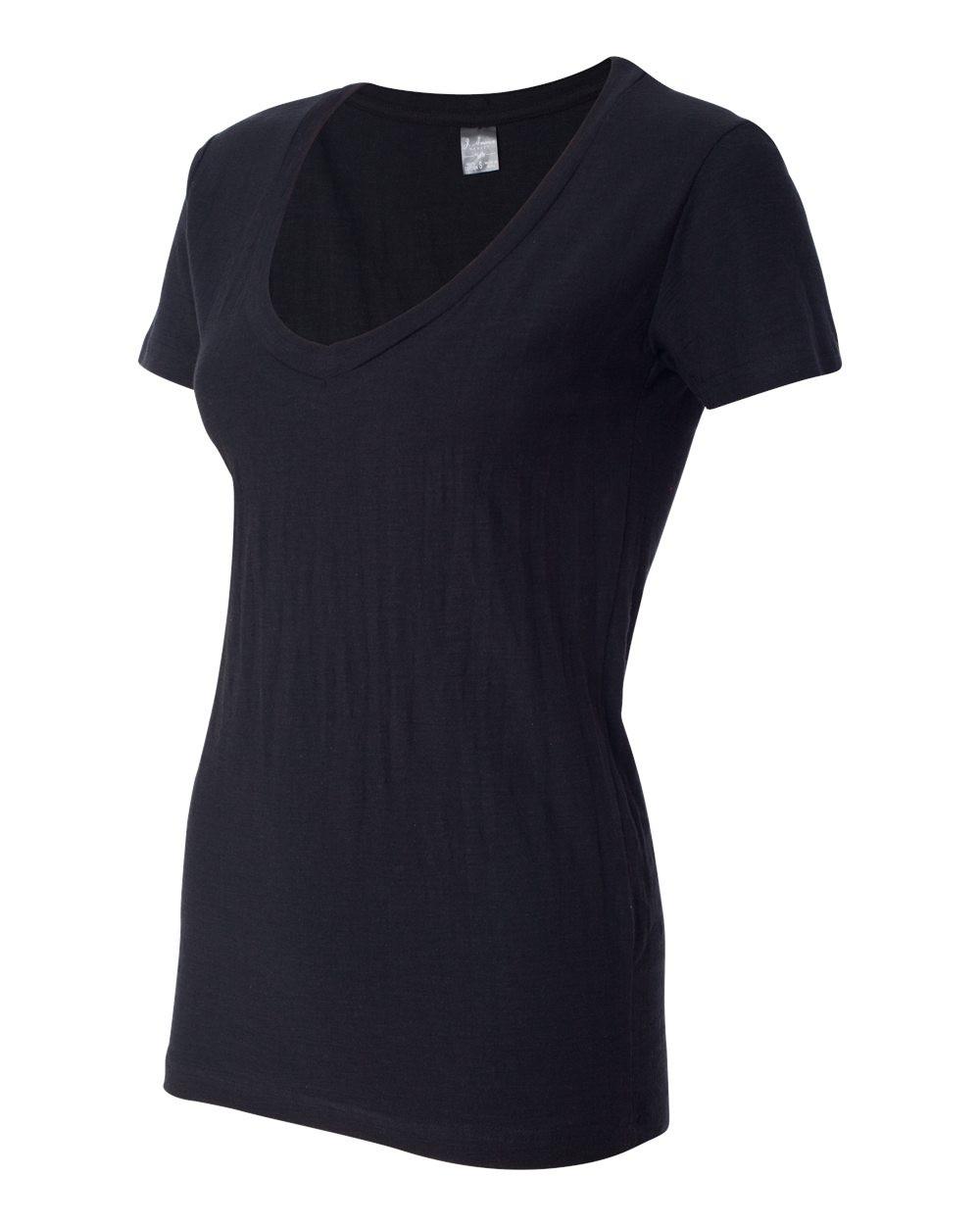 Women's V-Neck Slub T-Shirt [8169]