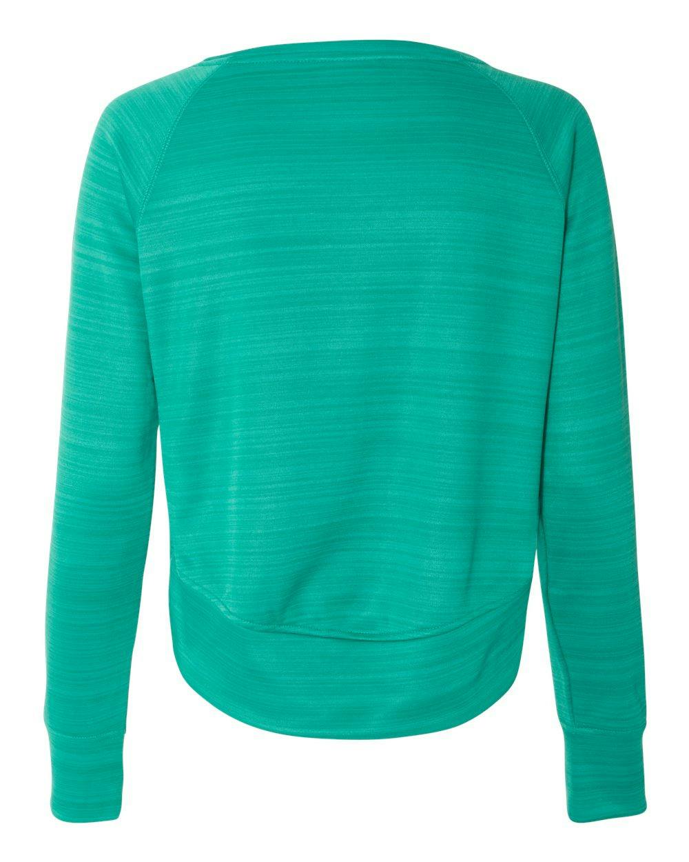 Women's Odyssey Striped Performance Fleece Hi-Low Crewneck Sweatshirt [8663]