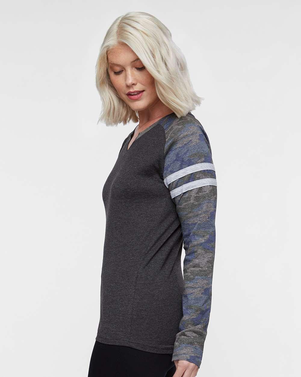 Women's Fine Jersey Mash Up Long Sleeve T-Shirt [3534]