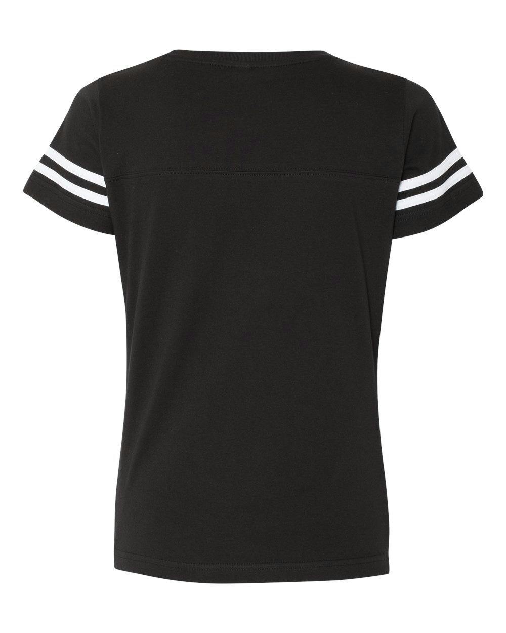 Women's Football V-Neck Fine Jersey Tee [3537]