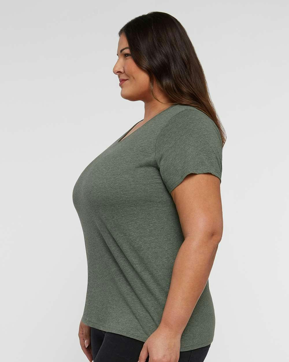 Curvy Collection Women's Fine Jersey V-Neck Tee [3817]