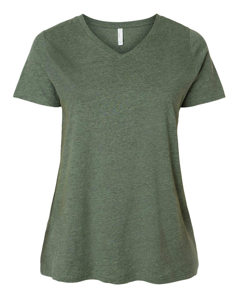 Curvy Collection Women's Fine Jersey V-Neck Tee [3817]