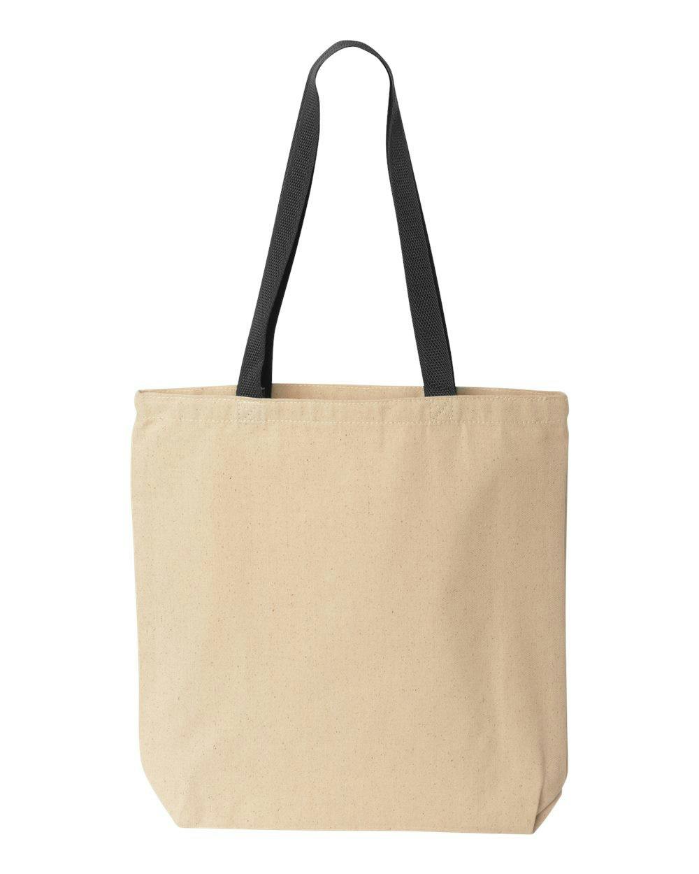 Natural Tote with Contrast-Color Handles [8868]