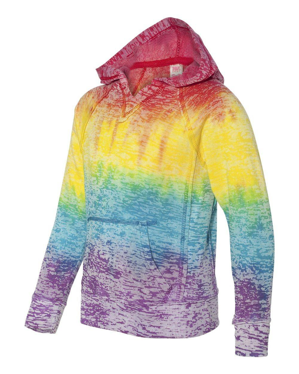 Girls’ Courtney Burnout V-Notch Hooded Sweatshirt [W1162Y]