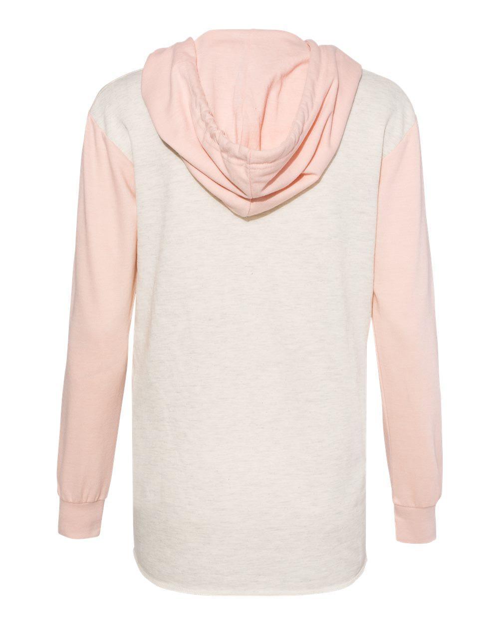 Women’s French Terry Hooded Pullover with Colorblocked Sleeves [W20145]