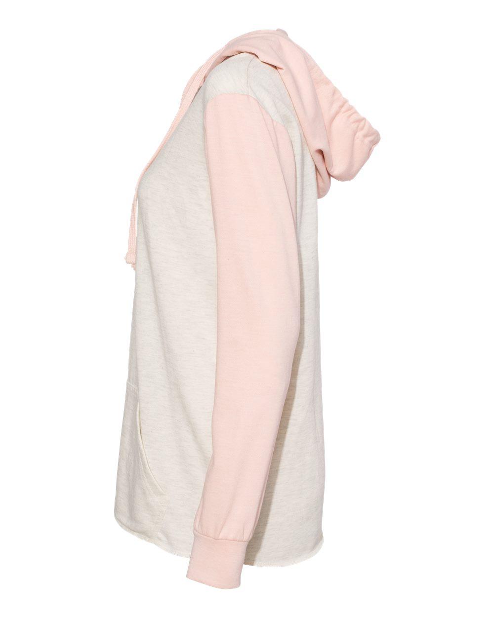 Women’s French Terry Hooded Pullover with Colorblocked Sleeves [W20145]