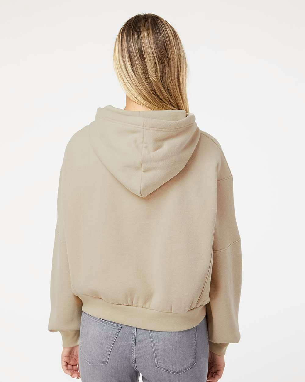 Women's Sueded Fleece Crop Hooded Sweatshirt [W21751]