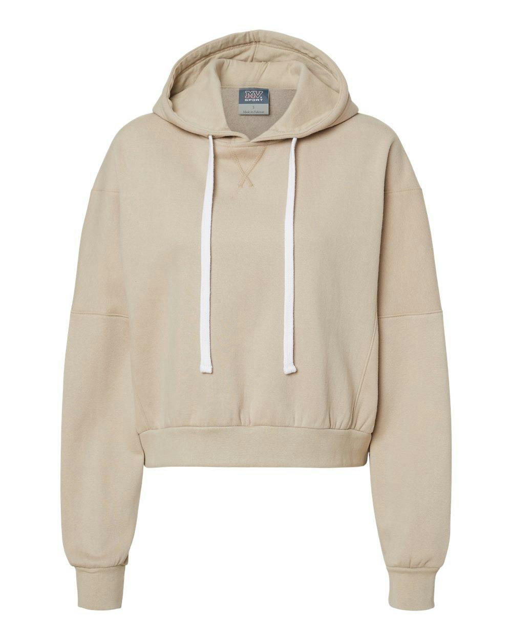 Women's Sueded Fleece Crop Hooded Sweatshirt [W21751]