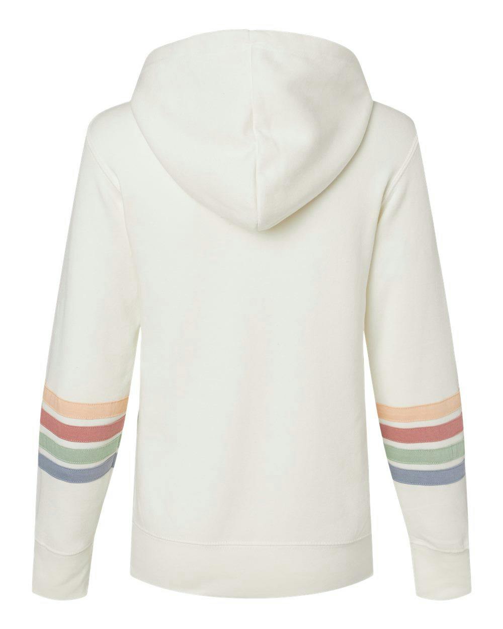 Women's Striped Sleeves Full-Zip Hooded Sweatshirt [W22732]