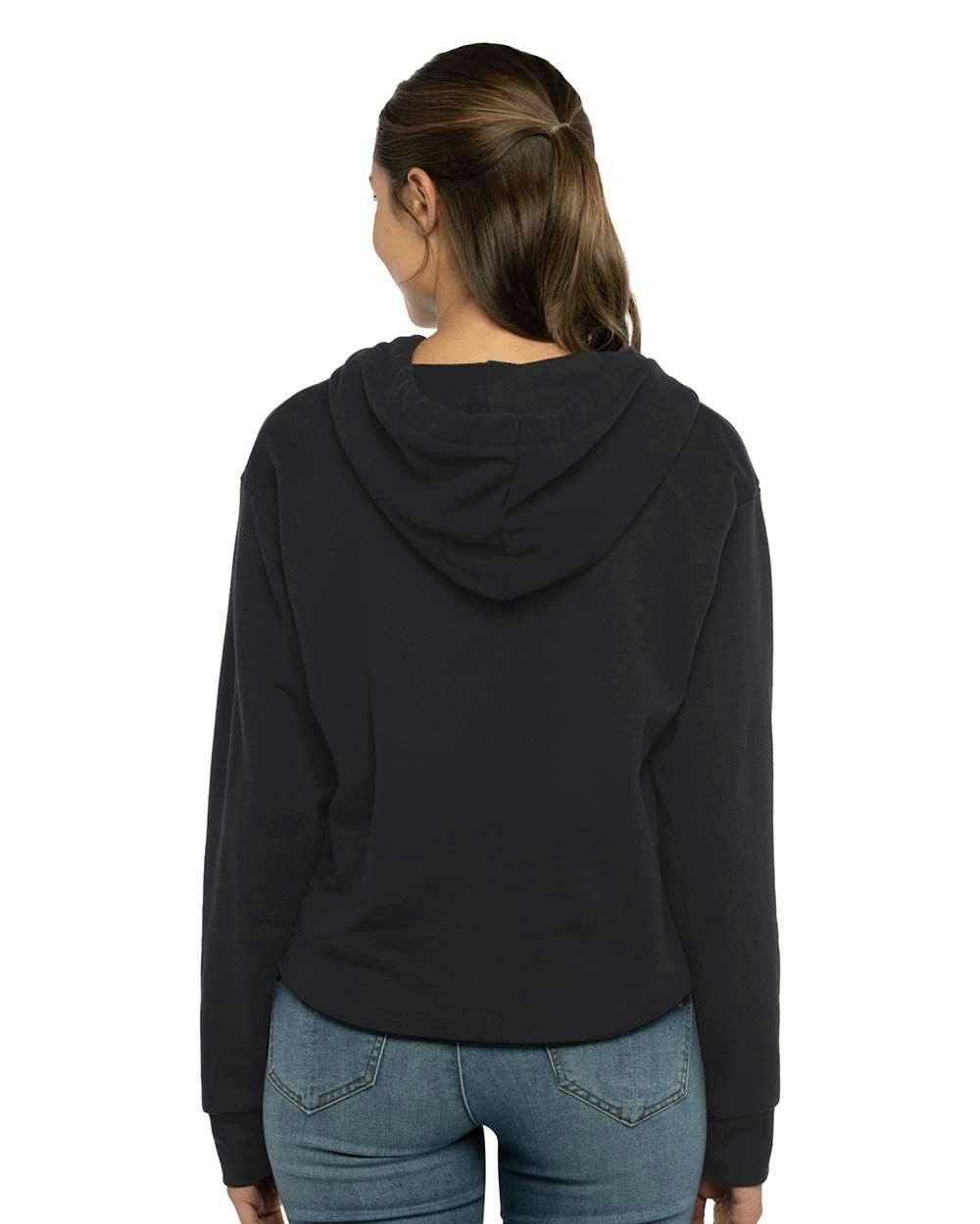 Women's Laguna Sueded Raw Edge Crop Hoodie [9384]