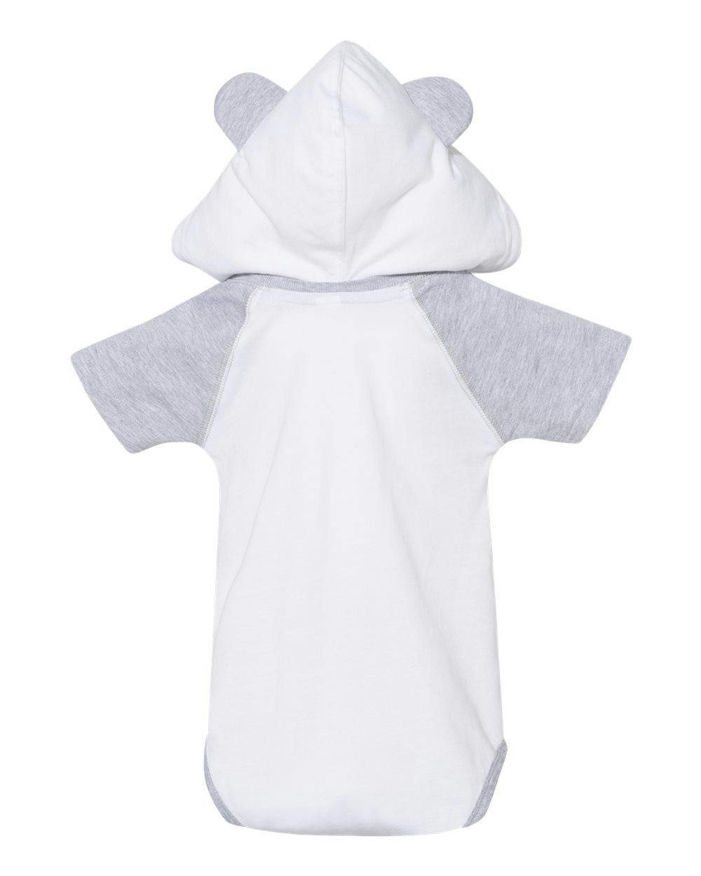 Fine Jersey Infant Short Sleeve Raglan Bodysuit with Hood & Ears [4417]