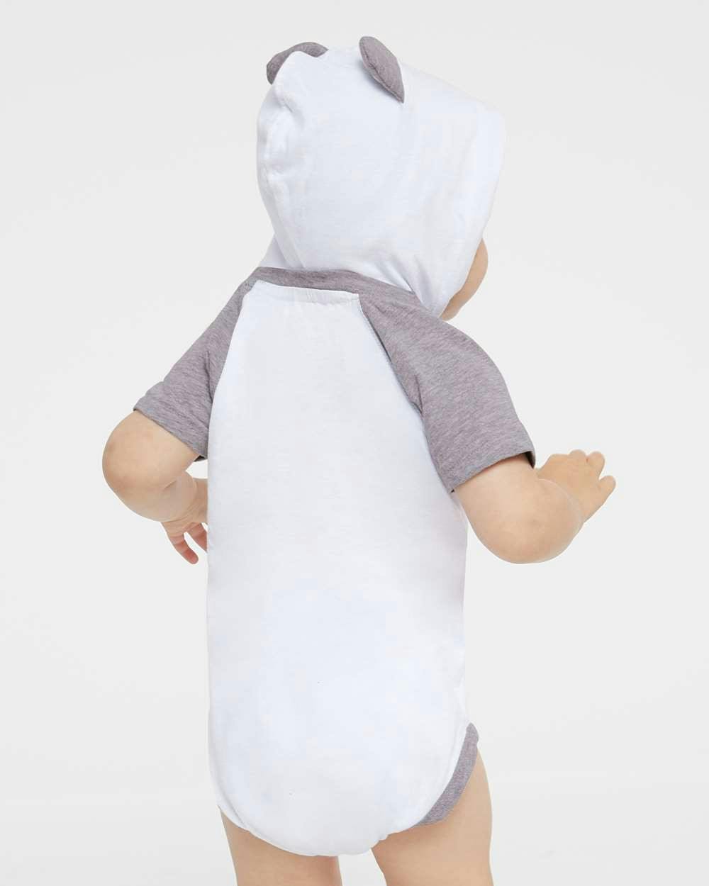 Fine Jersey Infant Short Sleeve Raglan Bodysuit with Hood & Ears [4417]