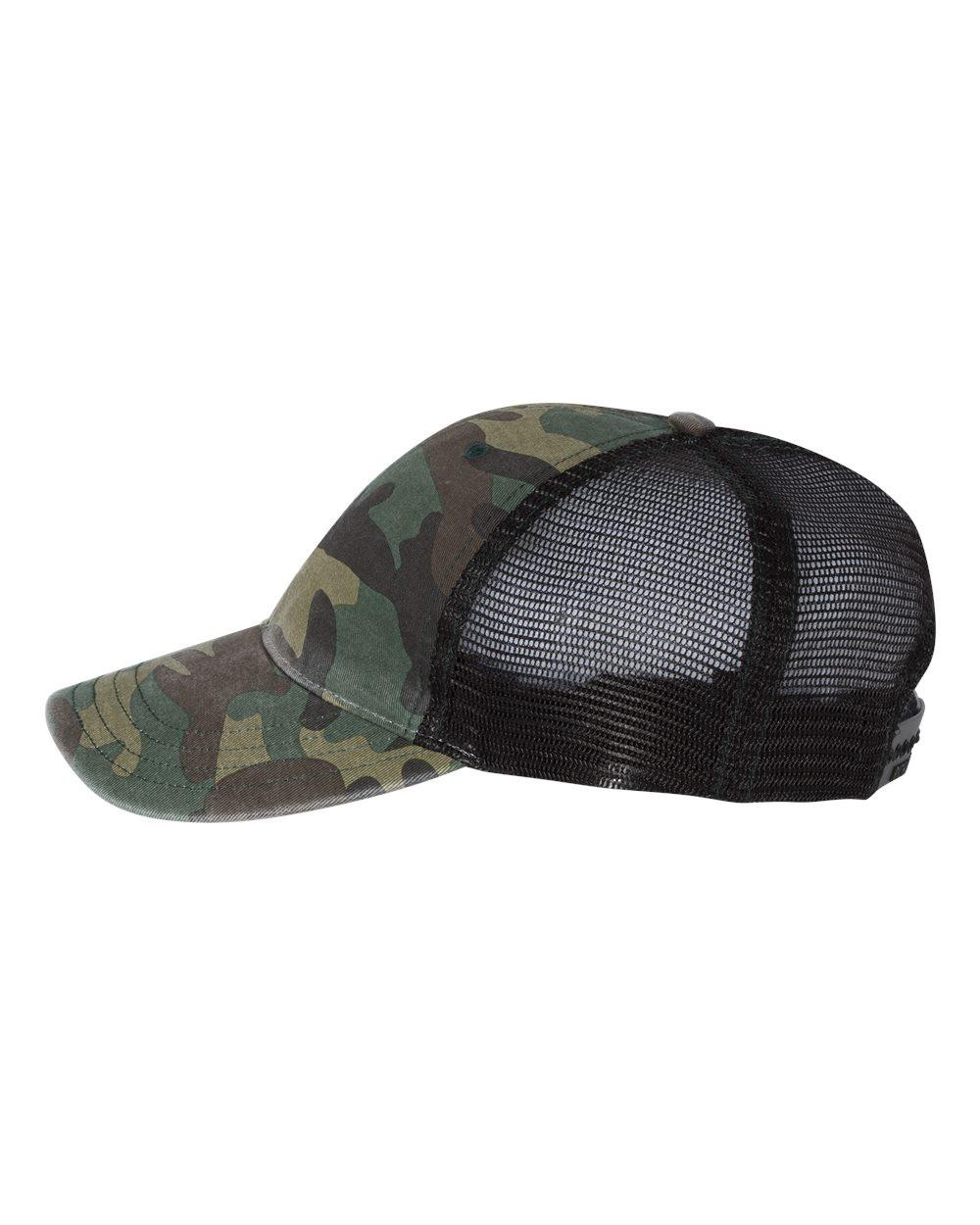 Garment Washed Printed Trucker Cap [111P]