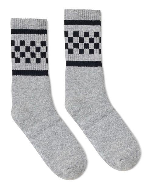 USA-Made Checkered Crew Socks [SC300]