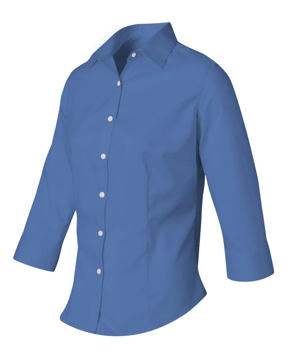 Women's Three-Quarter Sleeve Baby Twill Shirt [13V0527]