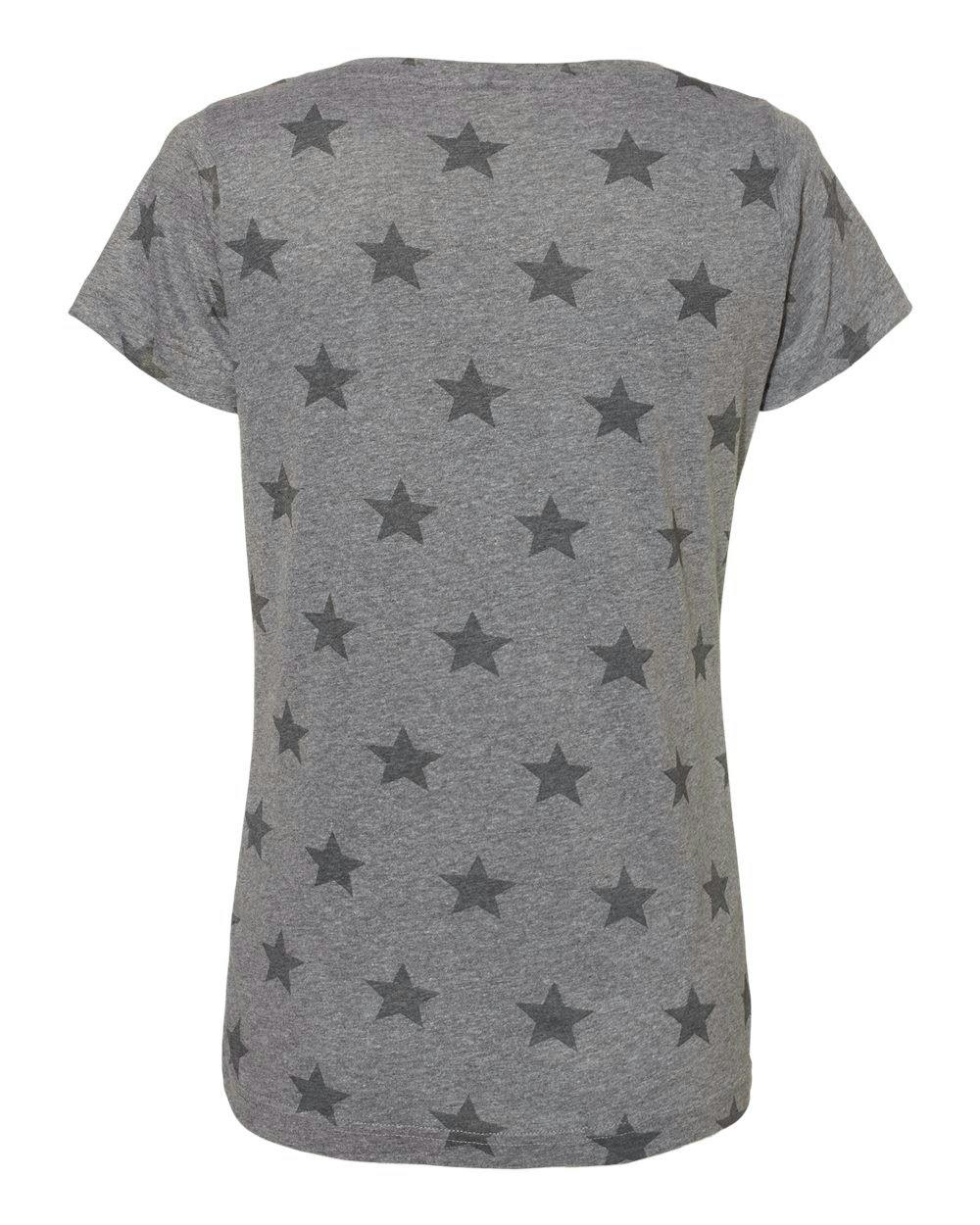 Women's Star Print Scoop Neck Tee [3629]