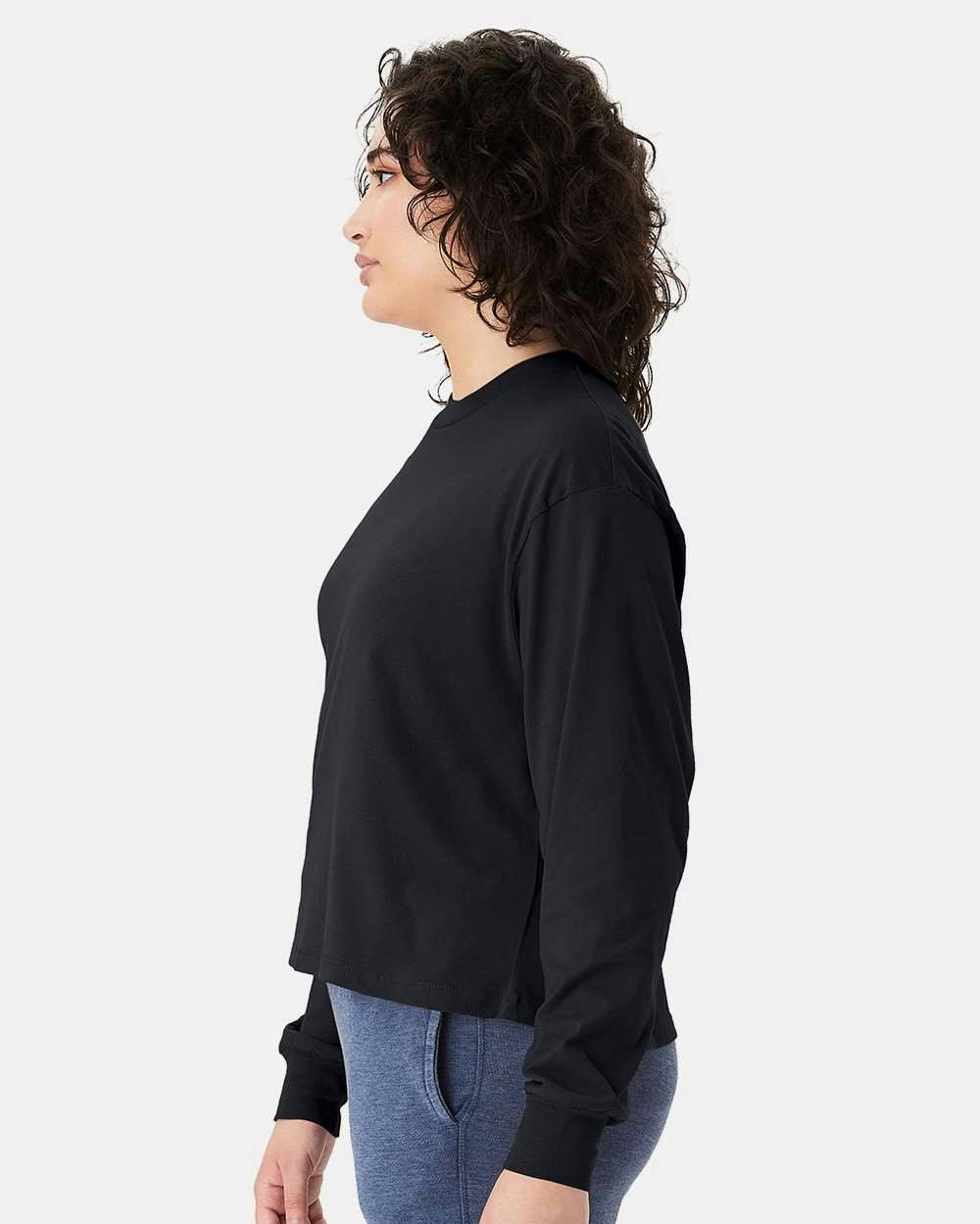 Women's Cotton Jersey Long Sleeve Crop Tee [1176]