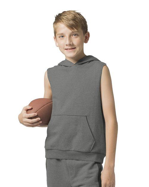 Youth Stadium Hooded Sleeveless Sweatshirt [YR51]