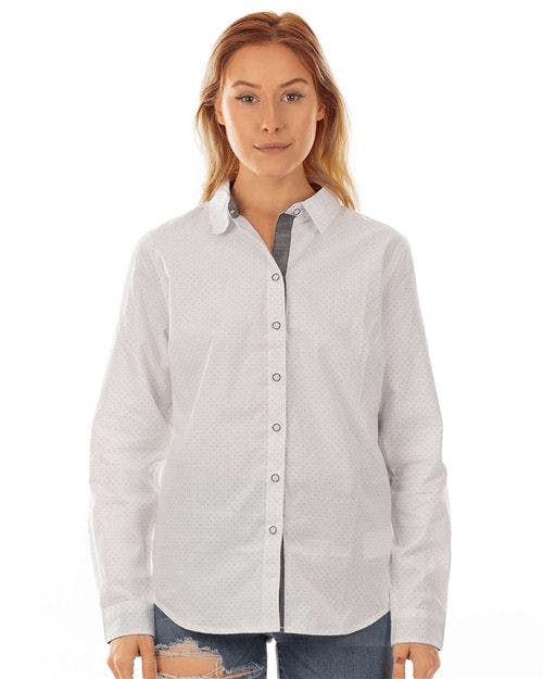 Women's Peached Poplin Long Sleeve Shirt [5290]