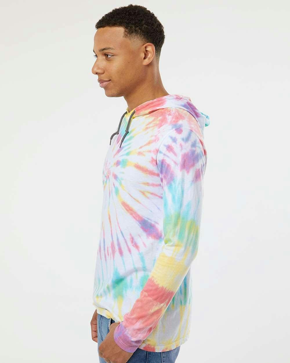 Tie-Dyed Long Sleeve Hooded T-Shirt [430VR]