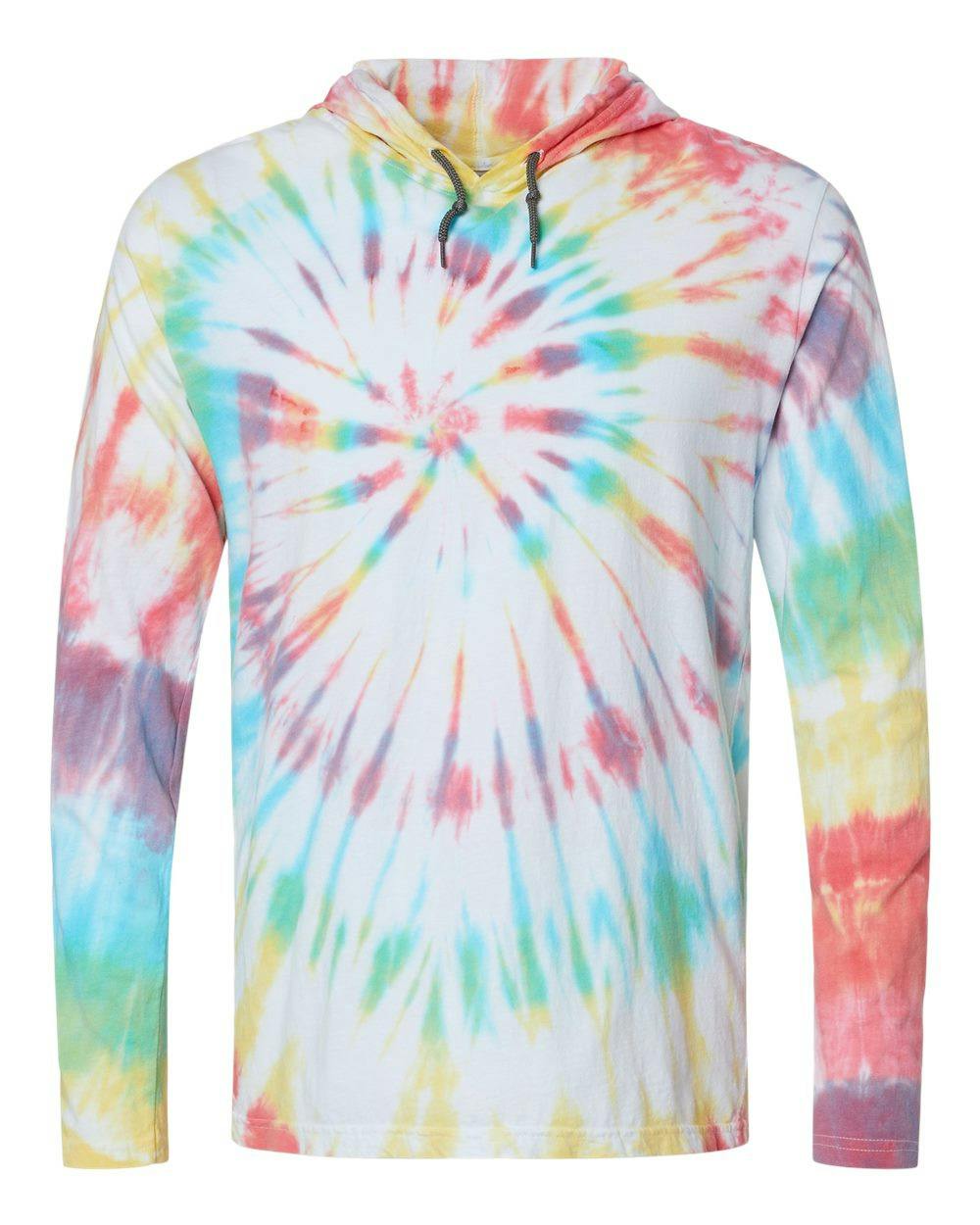 Tie-Dyed Long Sleeve Hooded T-Shirt [430VR]