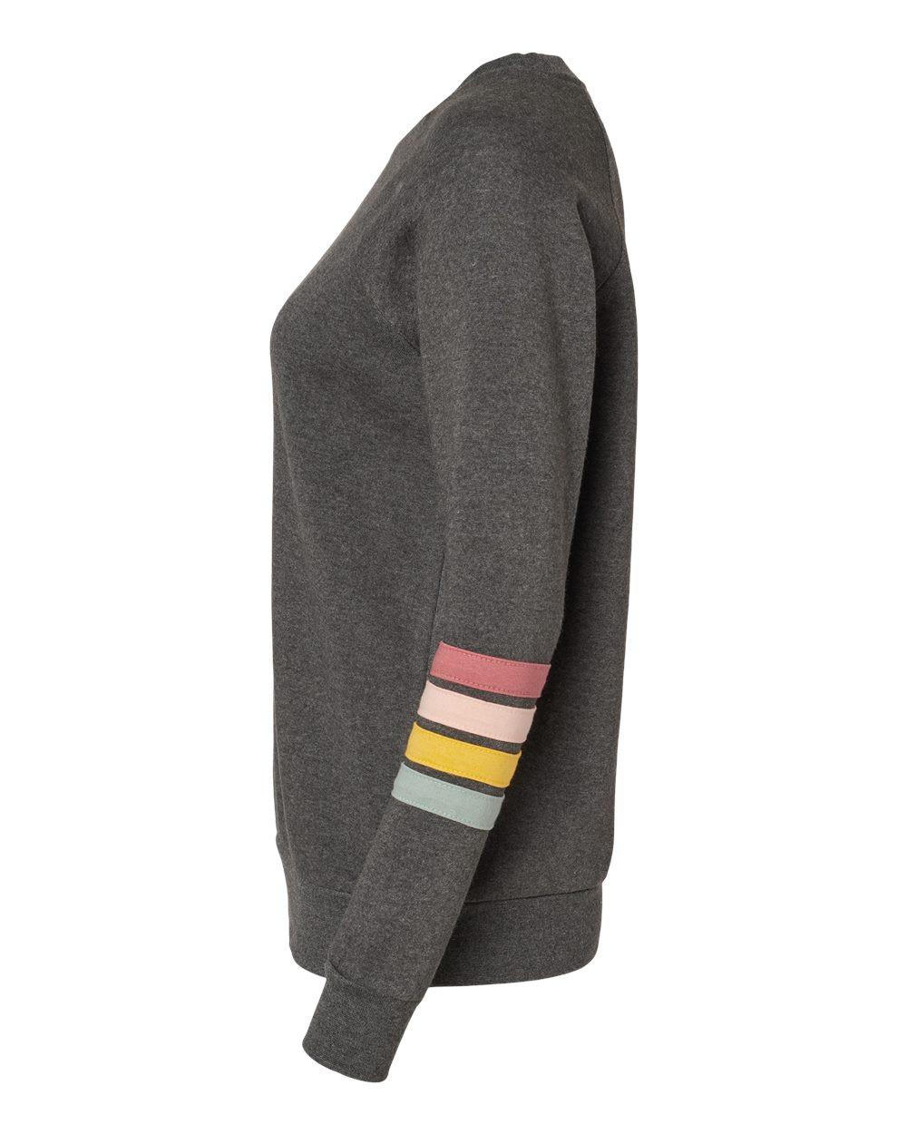 Women's Striped Sleeves Crewneck Sweatshirt [W23152]