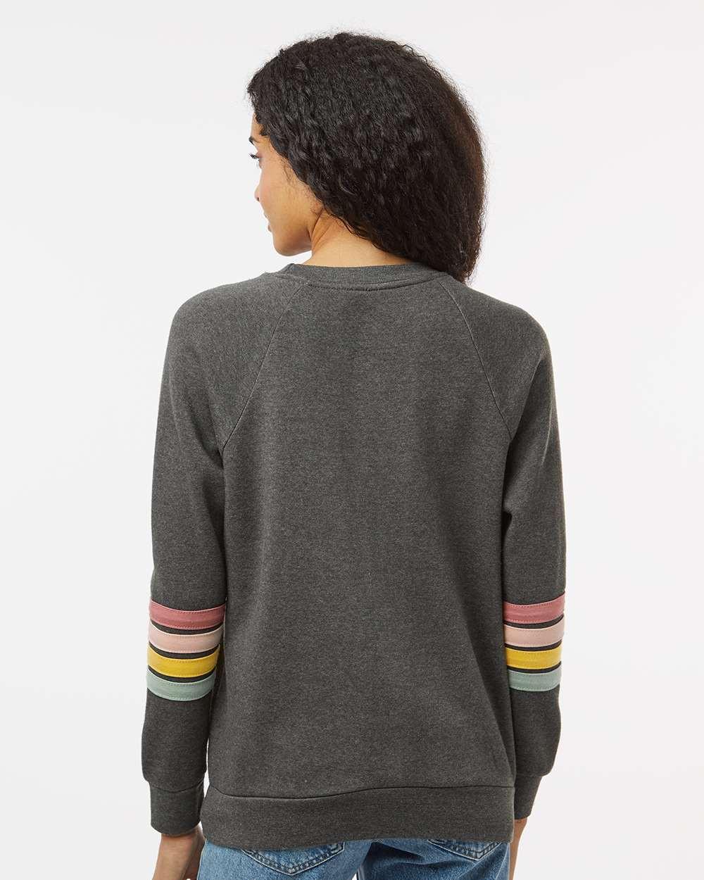 Women's Striped Sleeves Crewneck Sweatshirt [W23152]