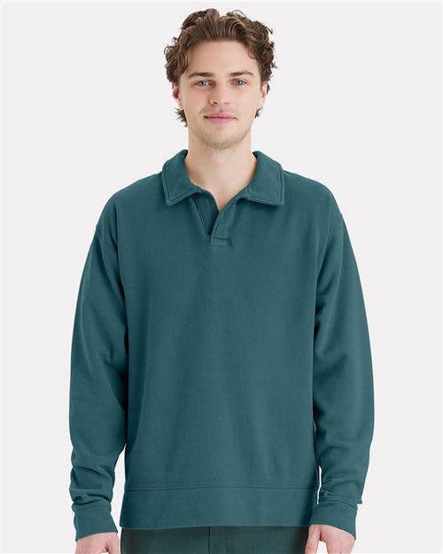 Garment-Dyed Polo Collar Sweatshirt [GDH490]