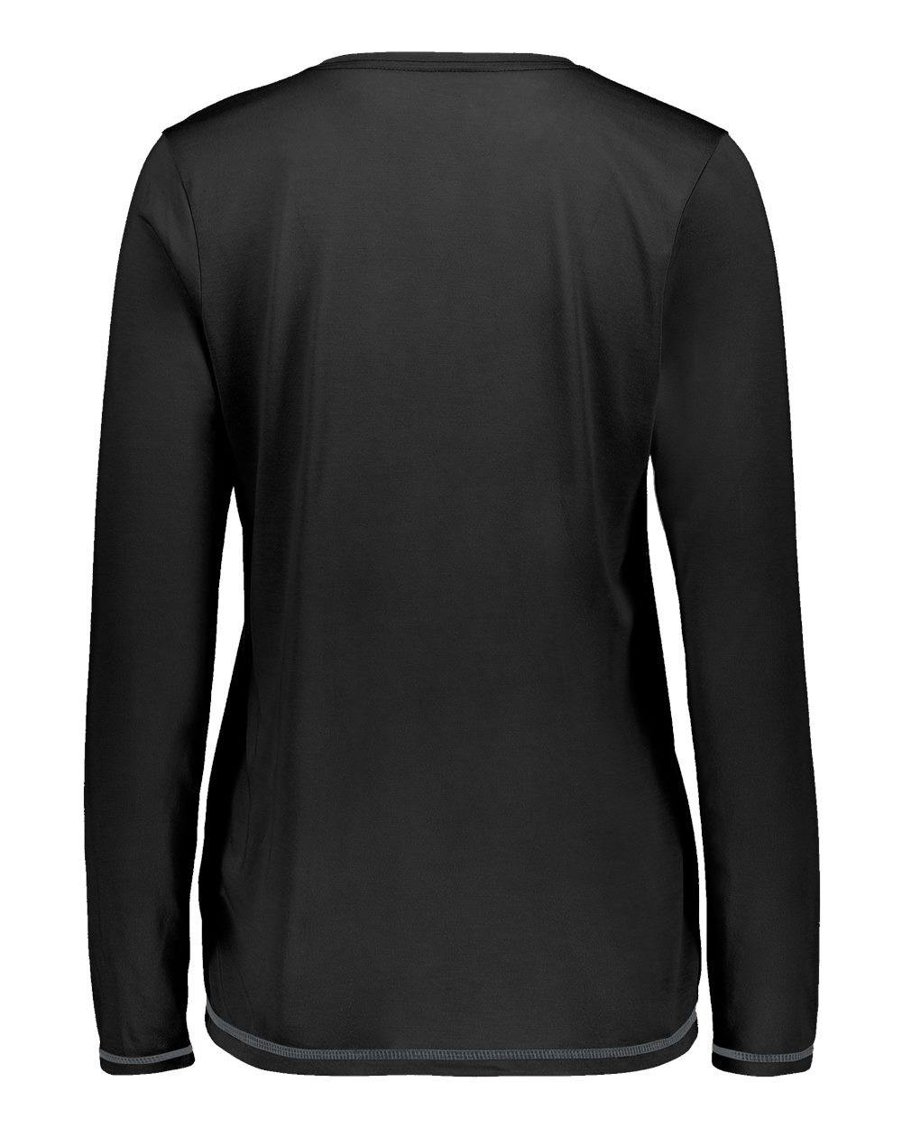 Women's Super Soft-Spun Poly Long Sleeve V-Neck T-Shirt [6847]